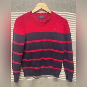 Polo Ralph Lauren‎ Red and Blue Striped Crew Neck Sweater Size L